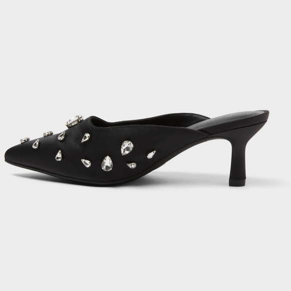 A New Day Black Studded Mules - Picture 2 of 3
